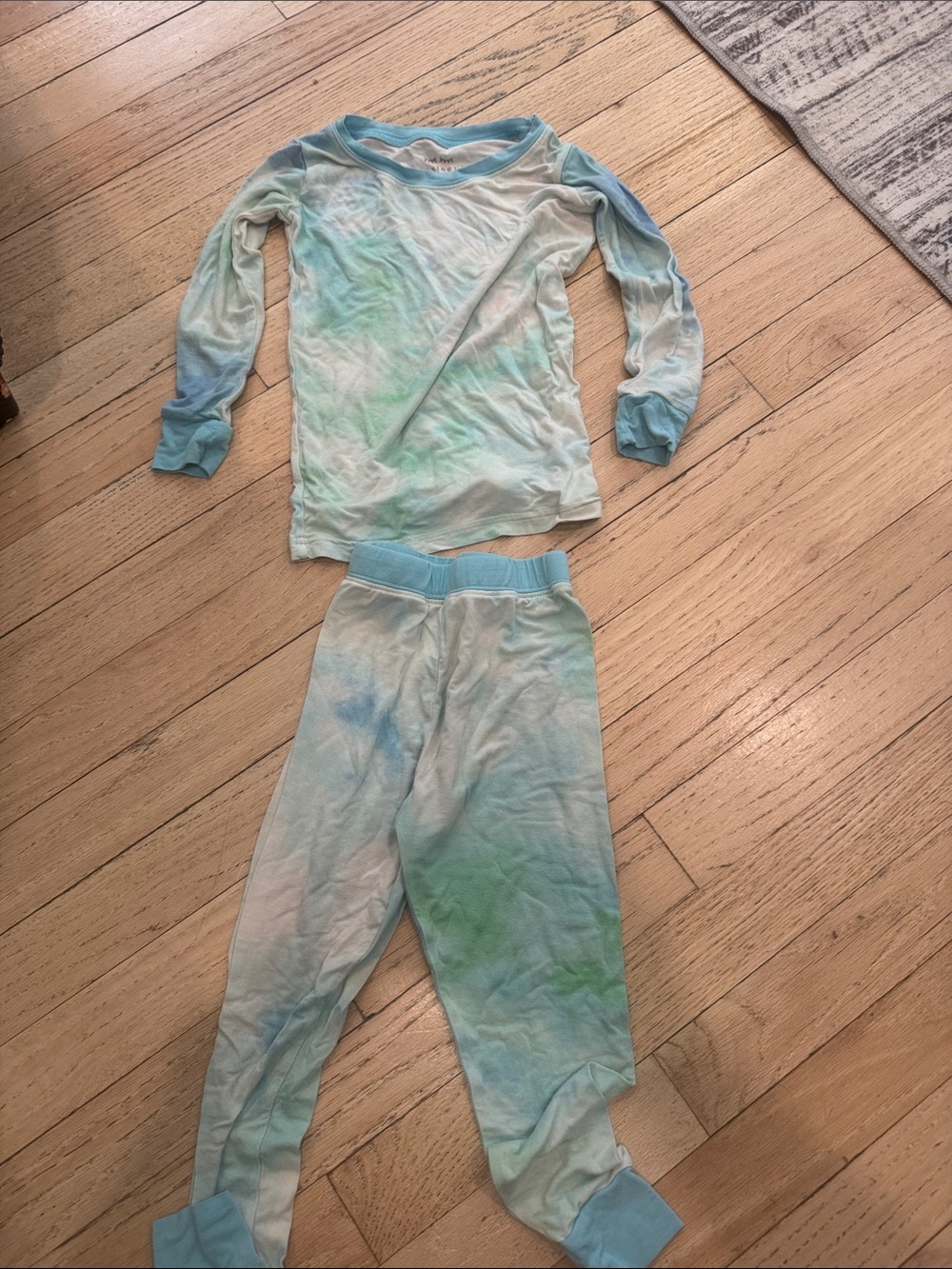Little Sleepies Blue & Green Tie-Dye Long Sleeve Pajama Set